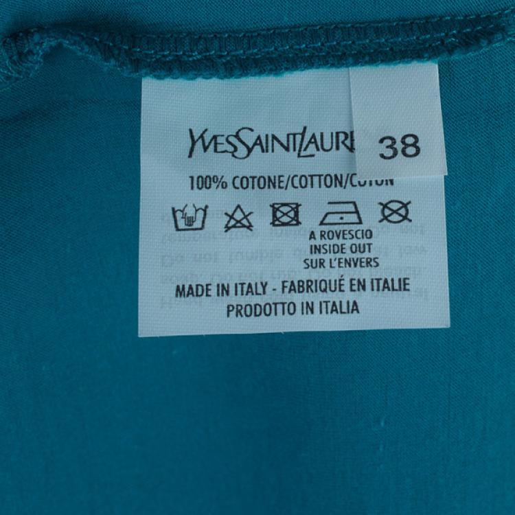 Pre Owned Saint Laurent Paris Blue Logo T-Shirt S