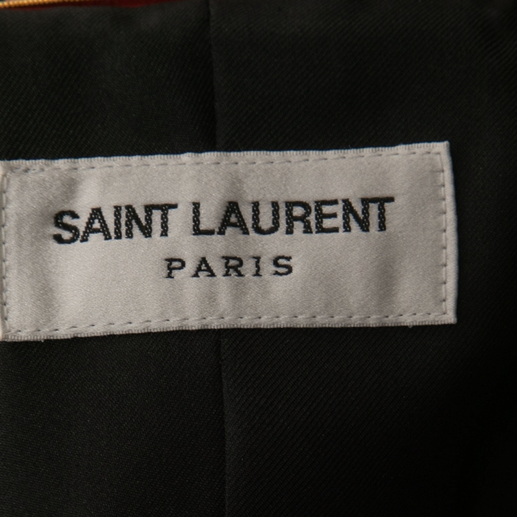Pre Owned Saint Laurent Red Velvet Embroidered Jacket M