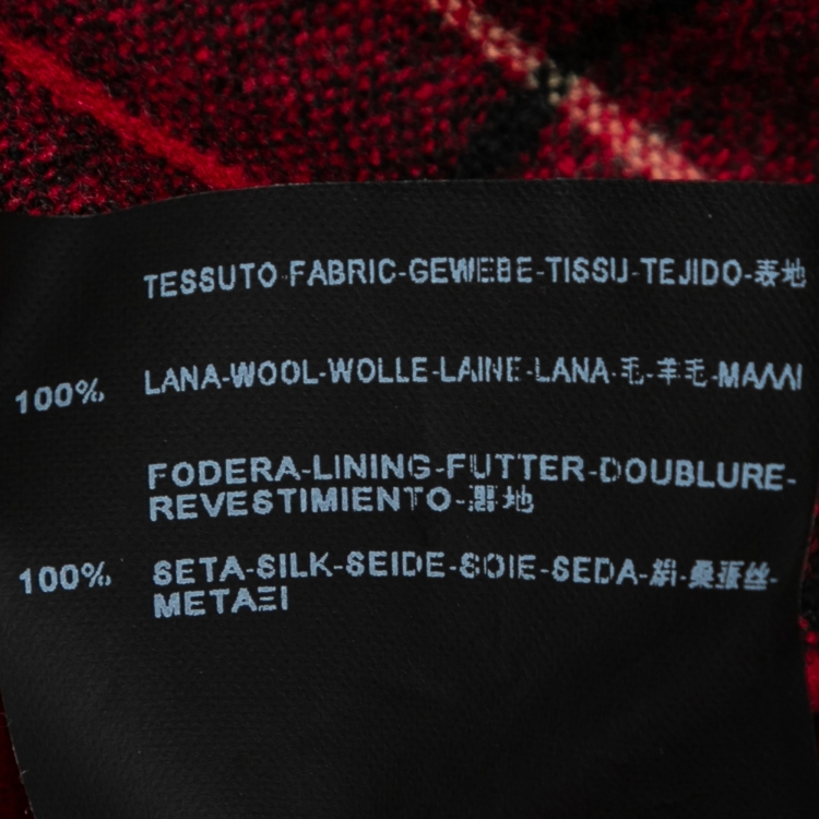 Pre Owned Saint Laurent Red Tartan Check Wool Shirt S