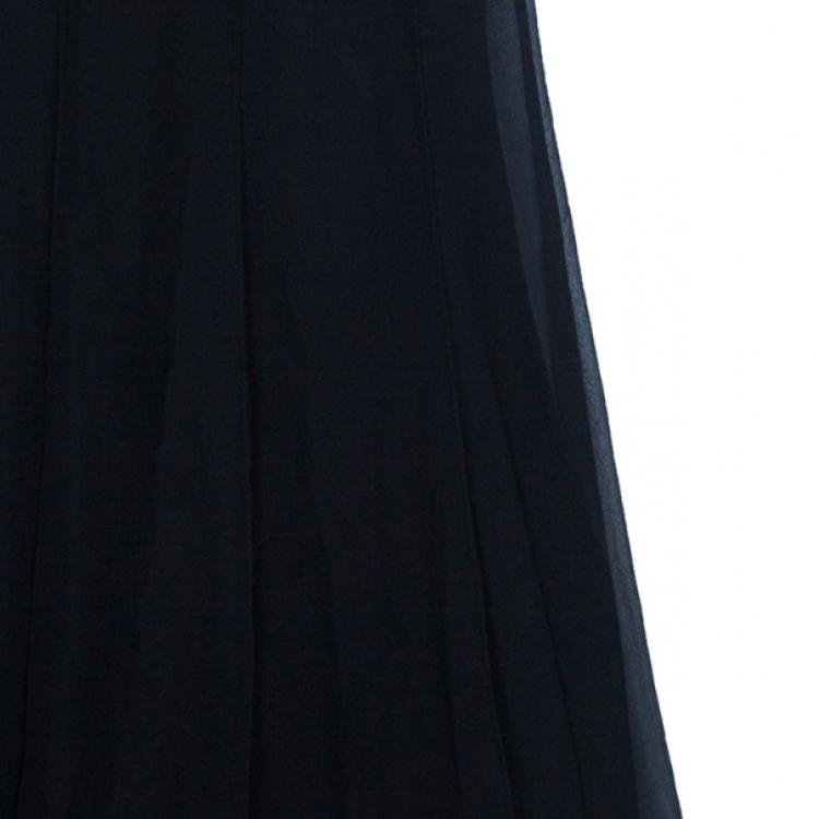 Pre Owned Saint Laurent Paris Rive Gauche Black Halterneck Dress S