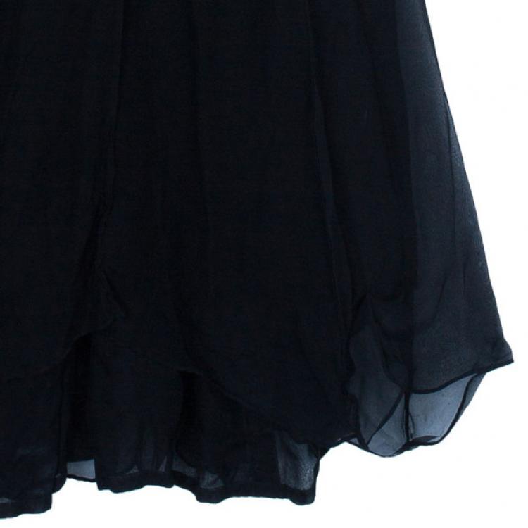 Pre Owned Saint Laurent Paris Rive Gauche Black Halterneck Dress S