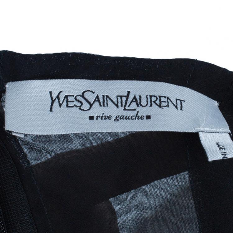 Pre Owned Saint Laurent Paris Rive Gauche Black Halterneck Dress S