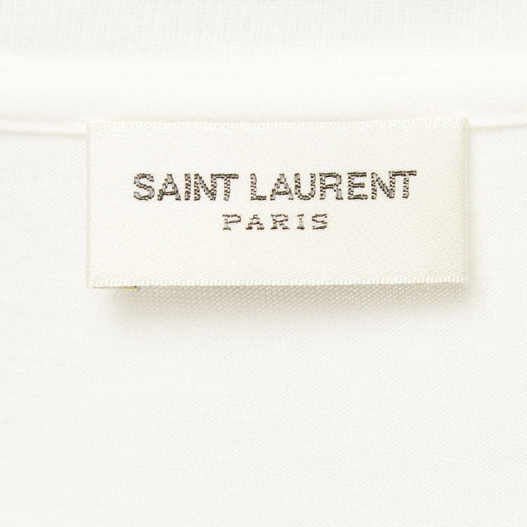 Pre Owned Saint Laurent White Heart Print Cotton T-Shirt XS