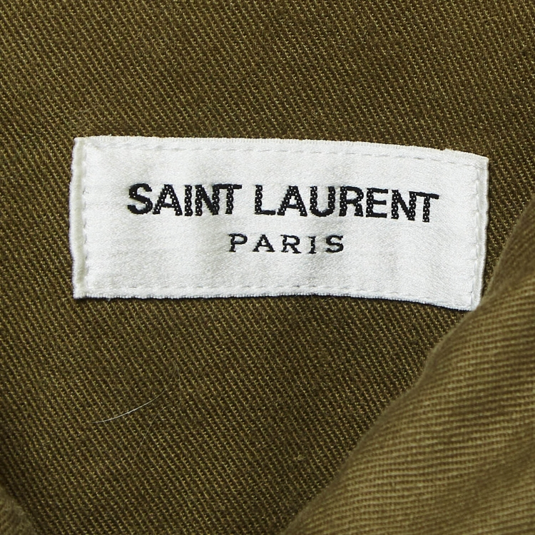 Pre Owned Saint Laurent Green Cotton Military Jacket M