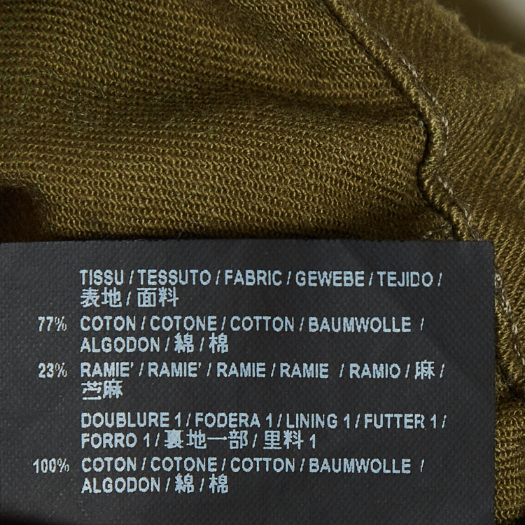 Pre Owned Saint Laurent Green Cotton Military Jacket M
