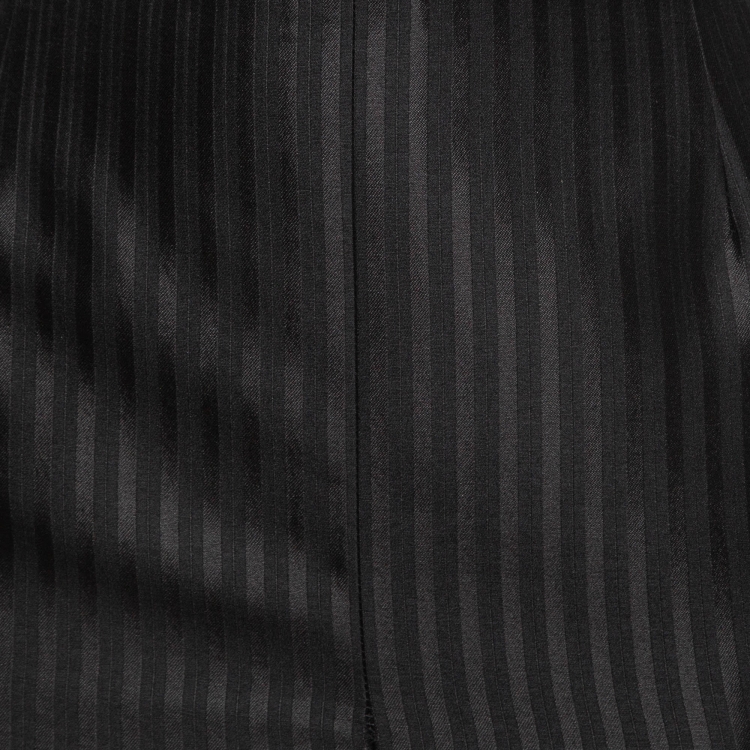 Pre Owned Saint Laurent Paris Black Pinstripe Wool Blend Pencil Skirt S