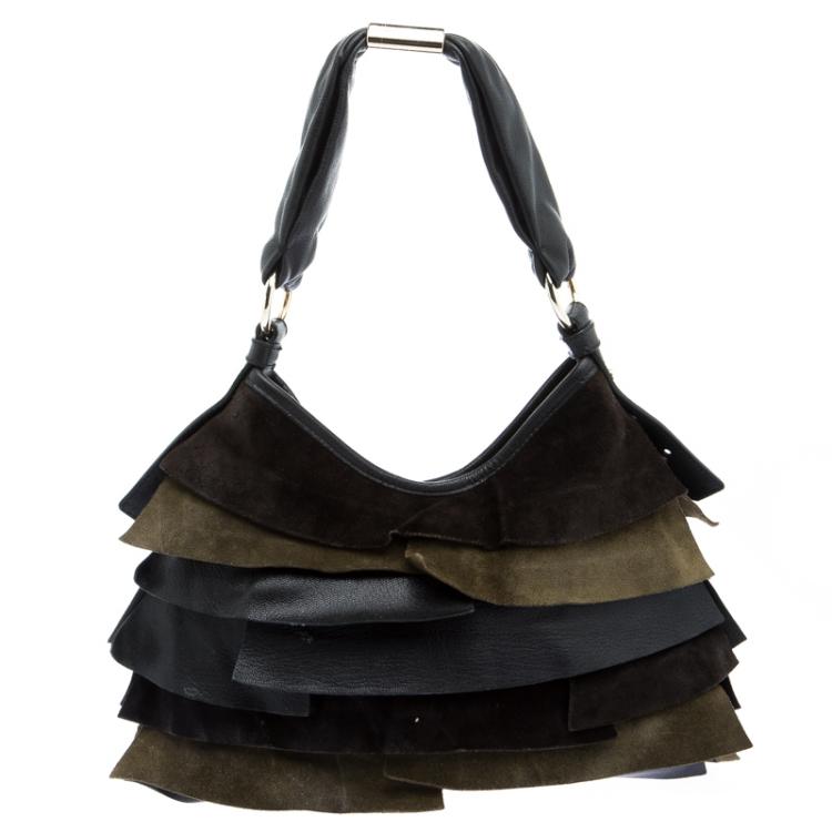 Pre Owned Saint Laurent Paris Multicolor Leather Small St. Tropez Hobo