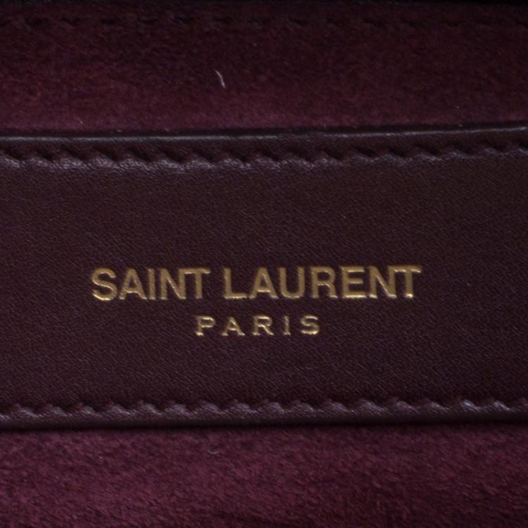 Pre Owned Saint Laurent Paris Burgundy Leather Small Classic Sac De Jour Tote