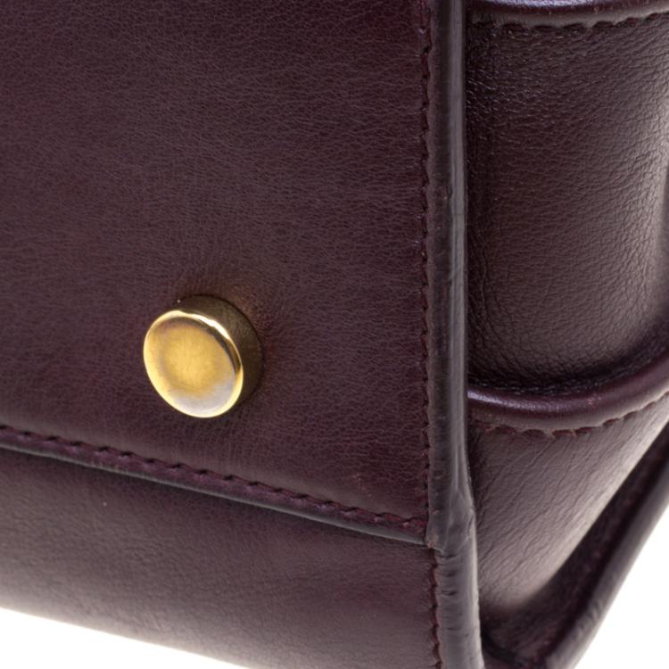 Pre Owned Saint Laurent Paris Burgundy Leather Small Classic Sac De Jour Tote