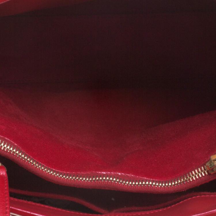 Pre Owned Saint Laurent Paris Red Leather Small Classic Sac De Jour Tote
