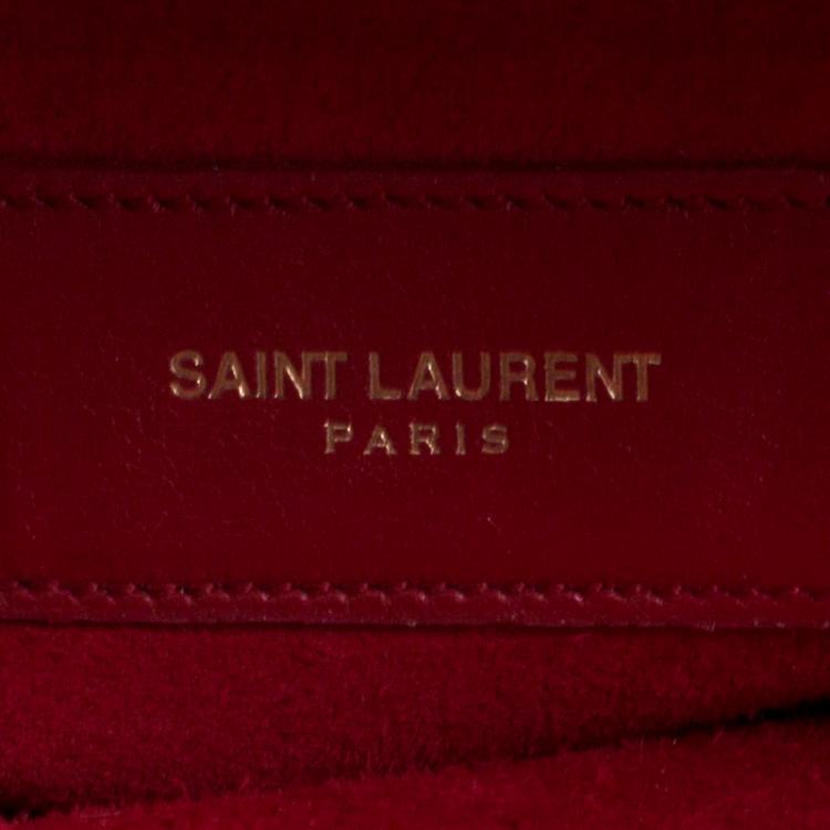 Pre Owned Saint Laurent Paris Red Leather Small Classic Sac De Jour Tote