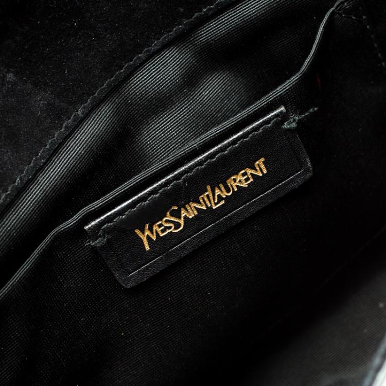 Pre Owned Saint Laurent Paris Black Patent Leather Large Chyc Clutch