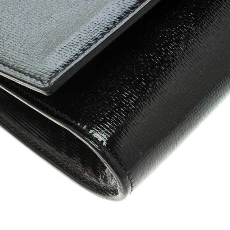 Pre Owned Saint Laurent Paris Black Patent Leather Large Chyc Clutch