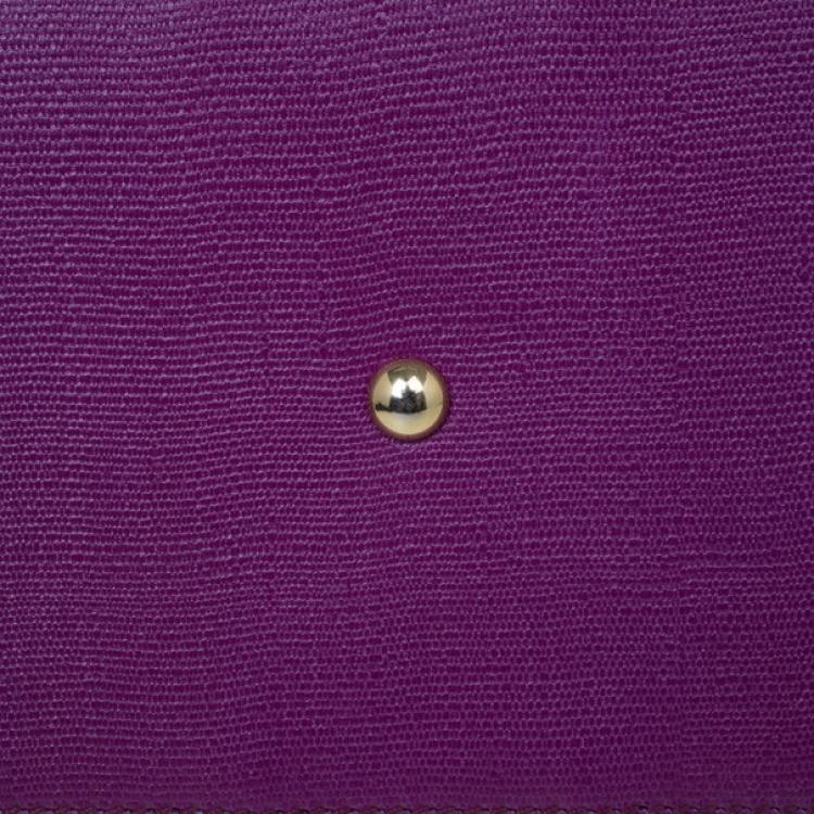 Pre Owned Saint Laurent Paris Purple Leather Cabas Chyc Tote