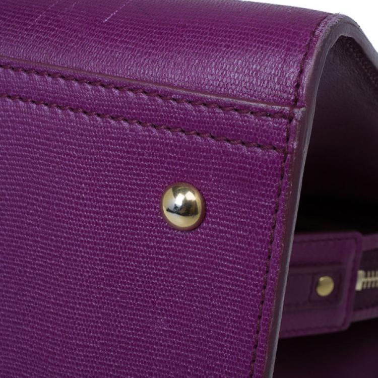 Pre Owned Saint Laurent Paris Purple Leather Cabas Chyc Tote