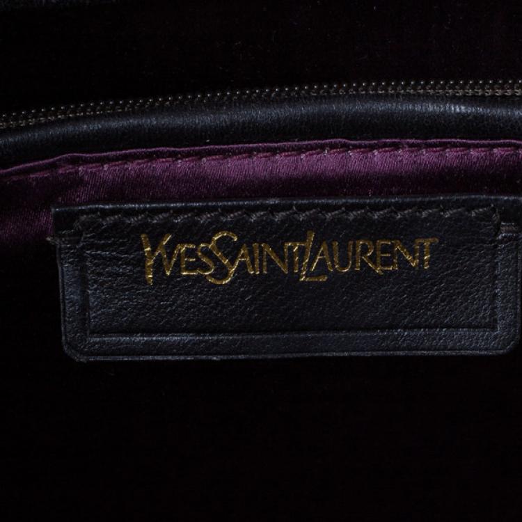 Pre Owned Saint Laurent Paris Purple Leather Cabas Chyc Tote