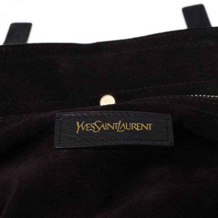 Pre Owned Saint Laurent Paris Brown Crocodile Embossed Muse Two