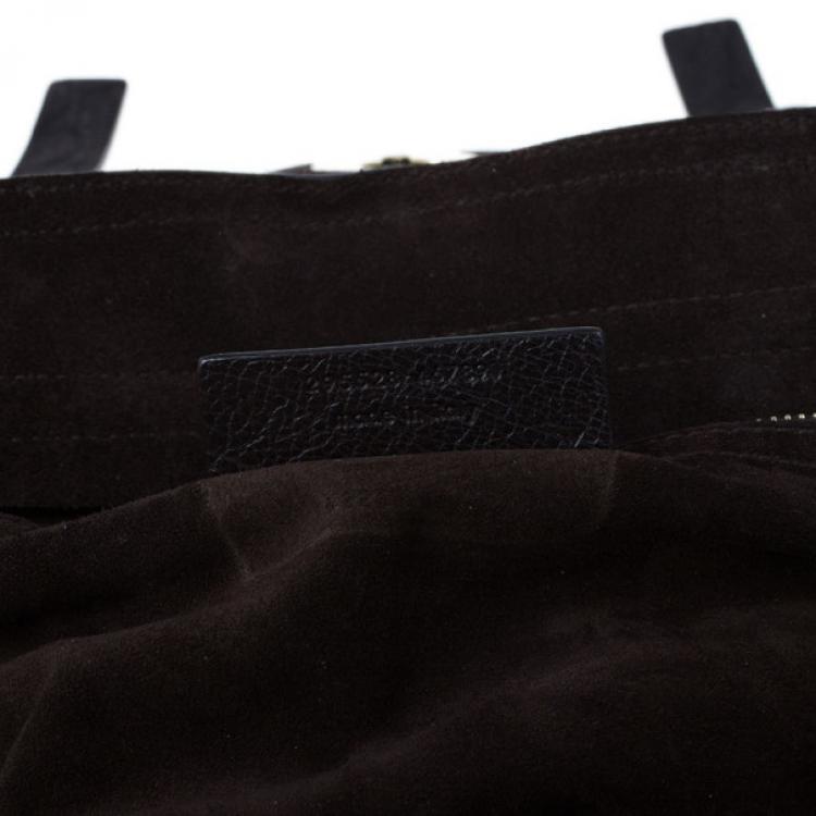 Pre Owned Saint Laurent Paris Brown Crocodile Embossed Muse Two