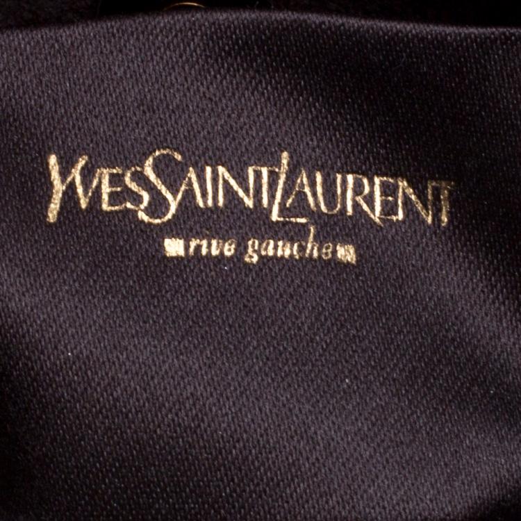 Pre Owned Yves Saint Laurent Dark Brown Suede Eyelet Shoulder Bag