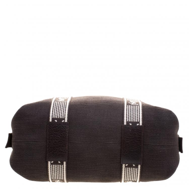Pre Owned Saint Laurent Paris Dark Brown Canvas Beach Bag