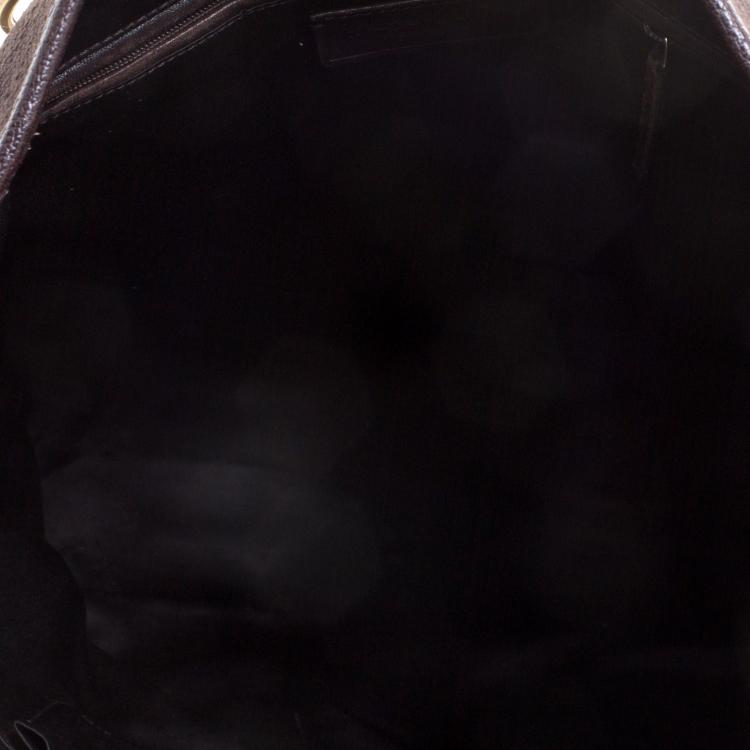 Pre Owned Saint Laurent Paris Dark Brown Canvas Beach Bag