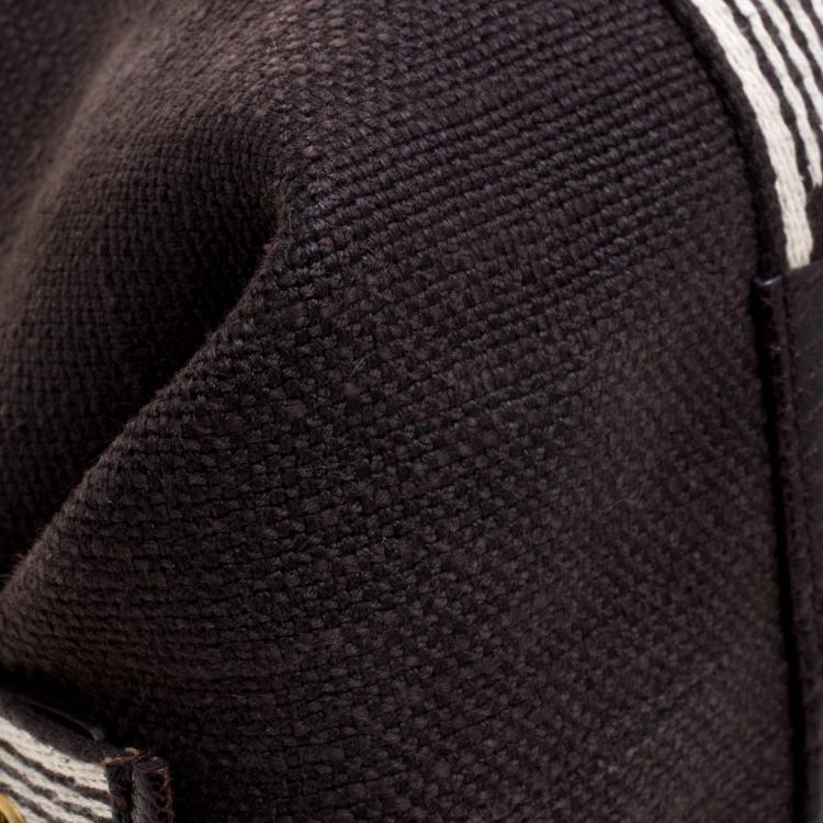 Pre Owned Saint Laurent Paris Dark Brown Canvas Beach Bag