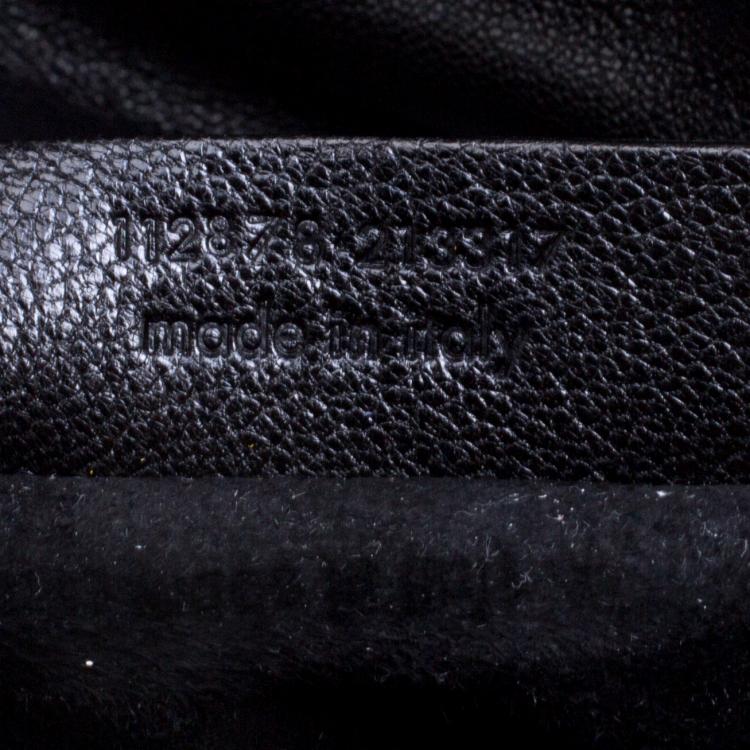 Pre Owned Saint Laurent Paris Black Leather Nadja Rose Petal Hobo
