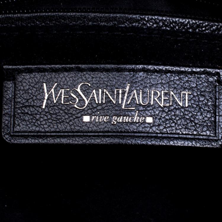 Pre Owned Saint Laurent Paris Black Leather Nadja Rose Petal Hobo