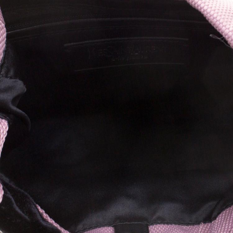 Pre Owned Saint Laurent Paris Lilac/Black Canvas and Velvet RG Classic Pleated Hobo