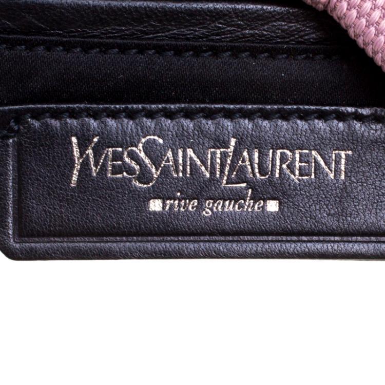 Pre Owned Saint Laurent Paris Lilac/Black Canvas and Velvet RG Classic Pleated Hobo