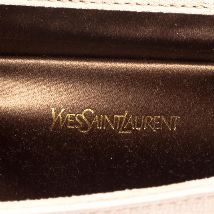 Pre Owned Saint Laurent Paris Blush Pink Patent Leather Belle De Jour Flap Clutch