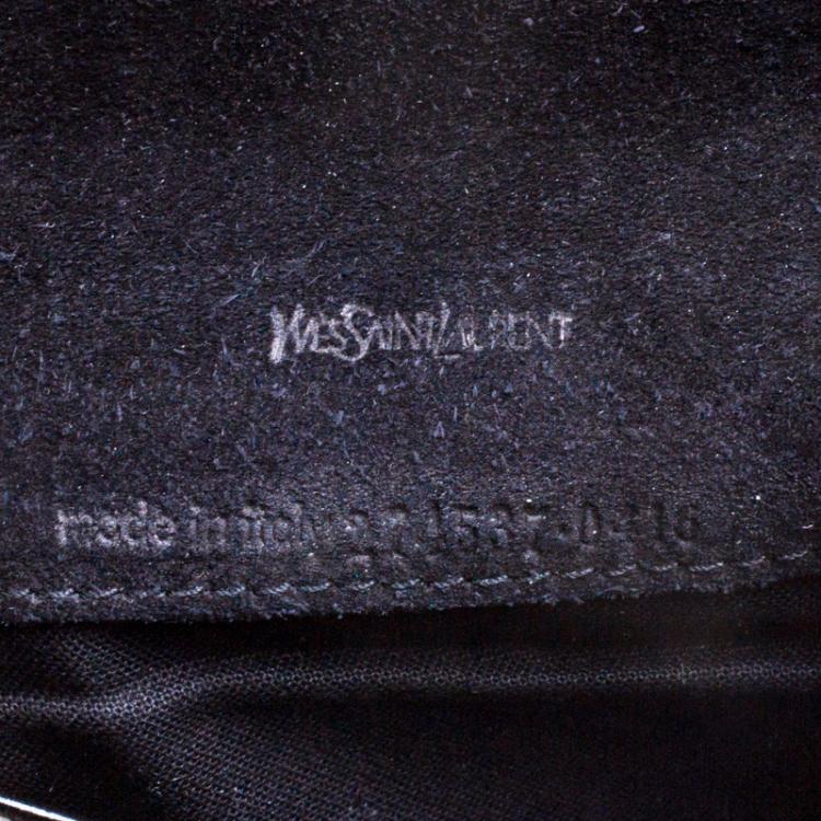 Pre Owned Saint Laurent Paris Black Patent Leather Foldover Clutch