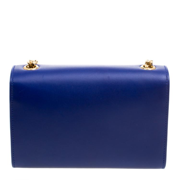 Pre Owned Saint Laurent Paris Blue Leather Small Kate Tassel Crossbody Bag