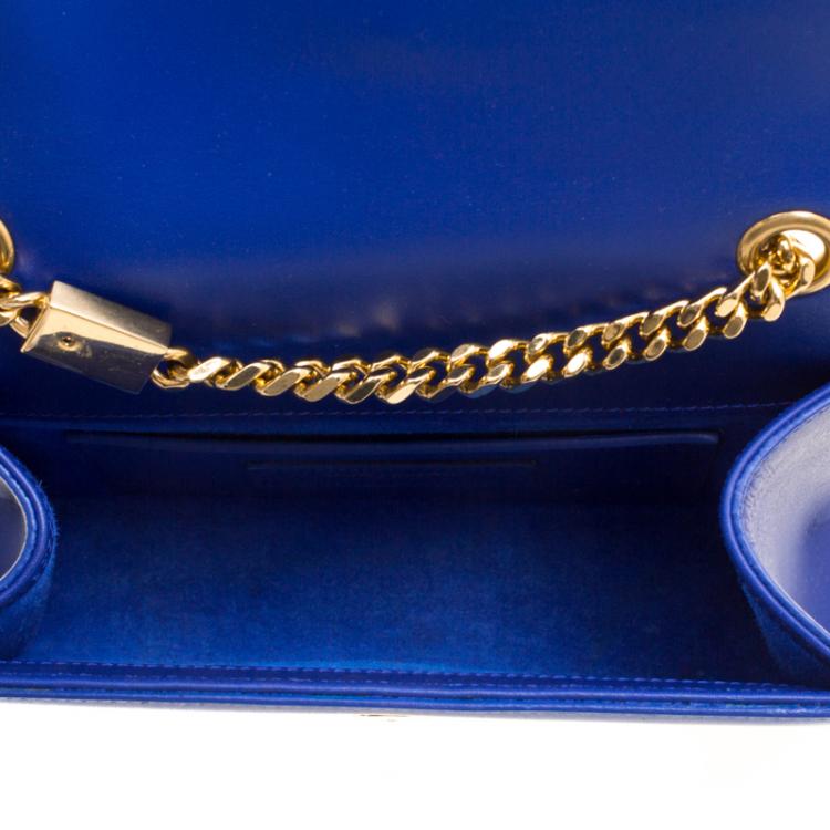 Pre Owned Saint Laurent Paris Blue Leather Small Kate Tassel Crossbody Bag