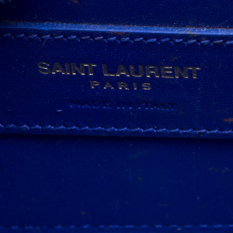 Pre Owned Saint Laurent Paris Blue Leather Small Kate Tassel Crossbody Bag
