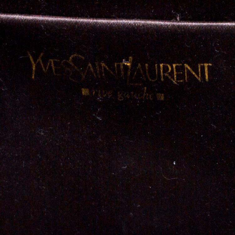 Pre Owned Saint Laurent Paris Brown Patent Leather Small Belle De Jour Flap Clutch