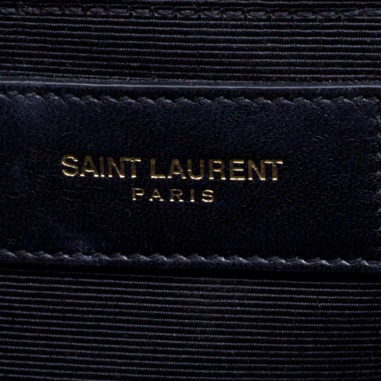 Pre Owned Saint Laurent Paris Black Black Matelasse Leather Cassandre Shoulder Bag