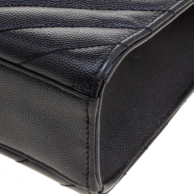Pre Owned Saint Laurent Paris Black Black Matelasse Leather Cassandre Shoulder Bag