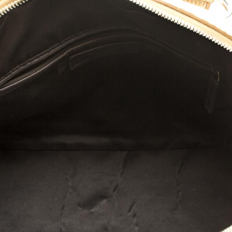 Pre Owned Saint Laurent Paris Beige Lizard Embossed Leather Large Muse Bag
