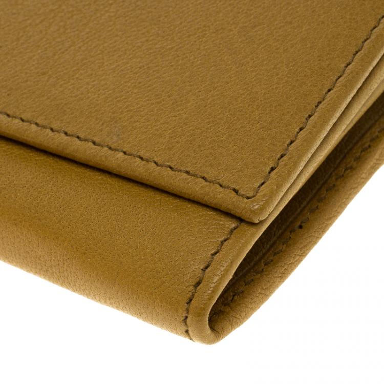 Pre Owned Saint Laurent Paris Tan Leather Y Line Flap Wallet