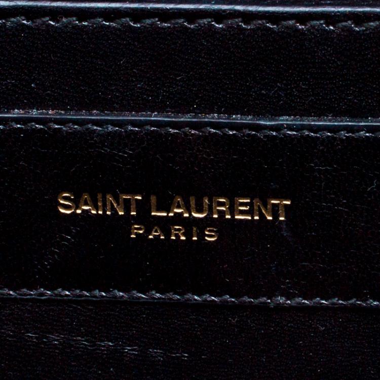 Pre Owned Saint Laurent Paris Metallic Pink Leather Cassandre Clutch