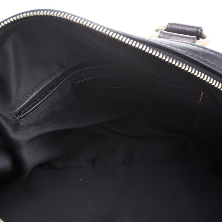 Pre Owned Saint Laurent Paris Metallic Black Leather Medium Muse Satchel