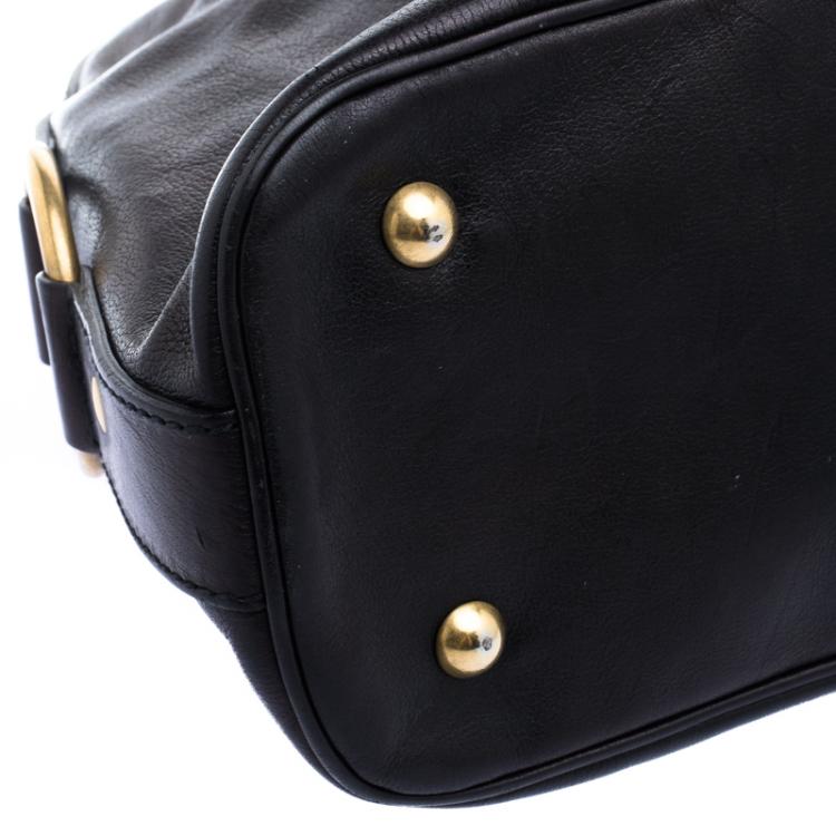 Pre Owned Saint Laurent Paris Metallic Black Leather Medium Muse Satchel