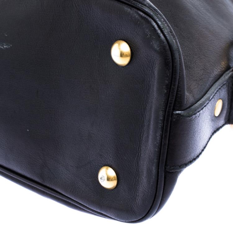 Pre Owned Saint Laurent Paris Metallic Black Leather Medium Muse Satchel