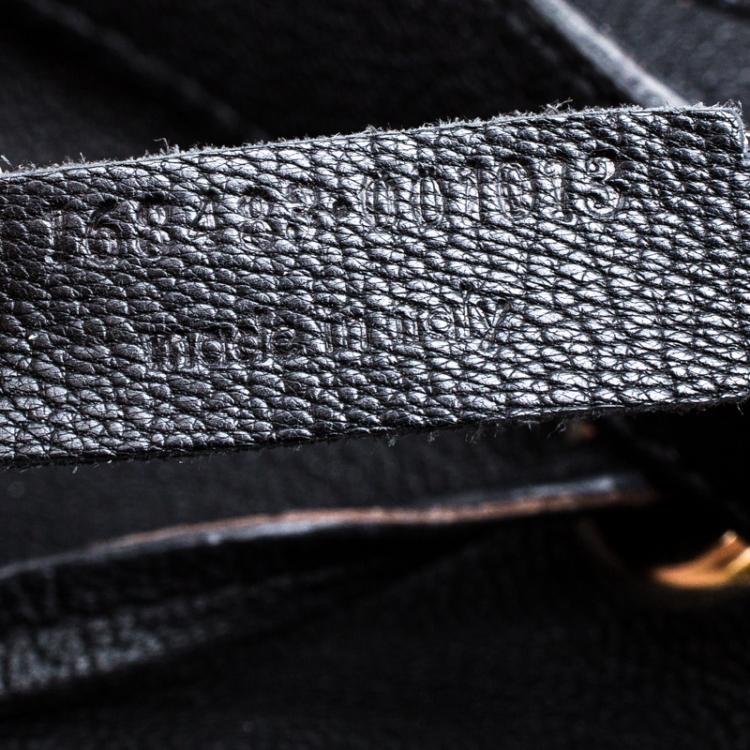 Pre Owned Saint Laurent Paris Black Leather Drawstring Tote