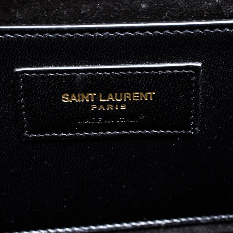 Pre Owned Saint Laurent Paris Silver Python Kate Tassel Clutch