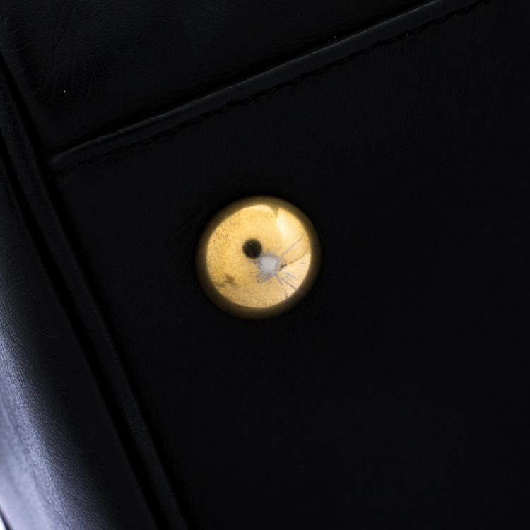 Pre Owned Saint Laurent Paris Black Leather Bo Duffle Bag