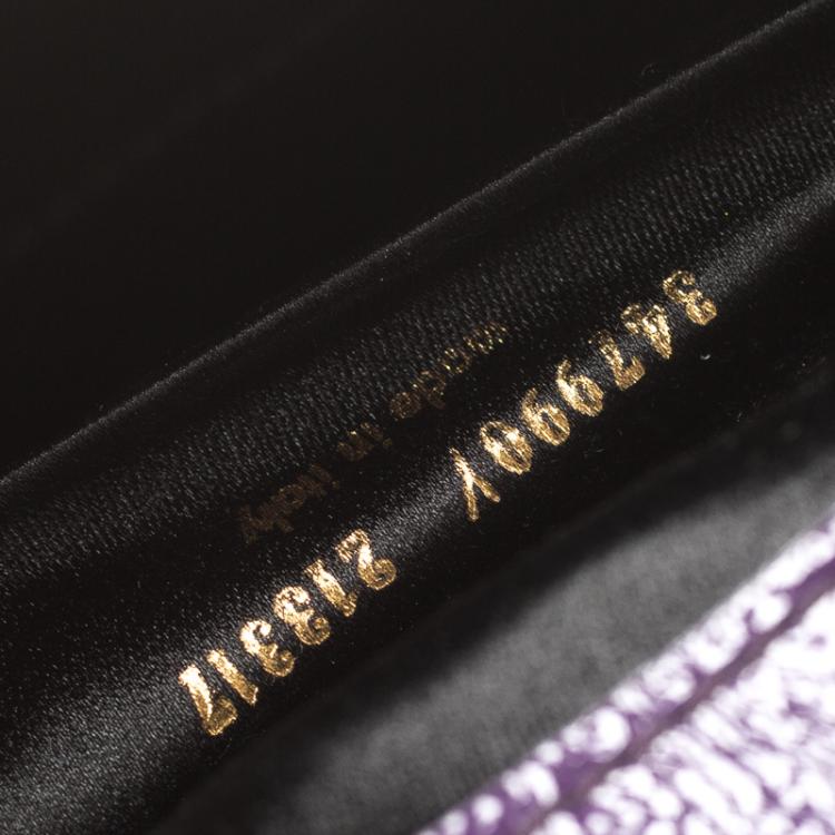 Pre Owned Saint Laurent Purple Patent Leather Belle De Jour Clutch
