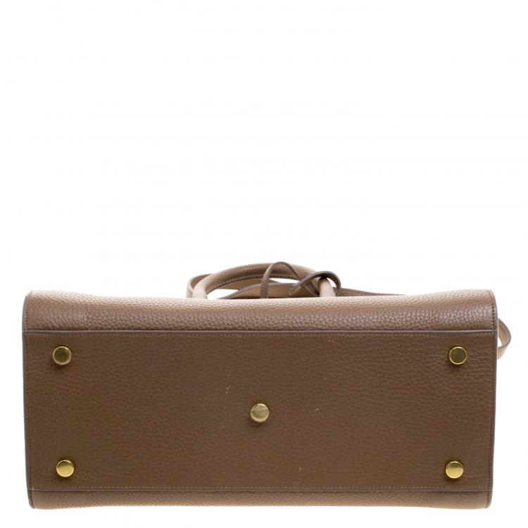 Pre Owned Saint Laurent Peanut Brown Leather Small Classic Sac De Jour Tote