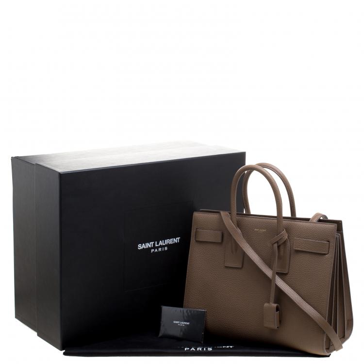 Pre Owned Saint Laurent Peanut Brown Leather Small Classic Sac De Jour Tote